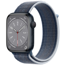 Apple Watch Series 8 45mm Midnight Aluminum Case with Storm Blue Solo Loop (MNP83) Open Box