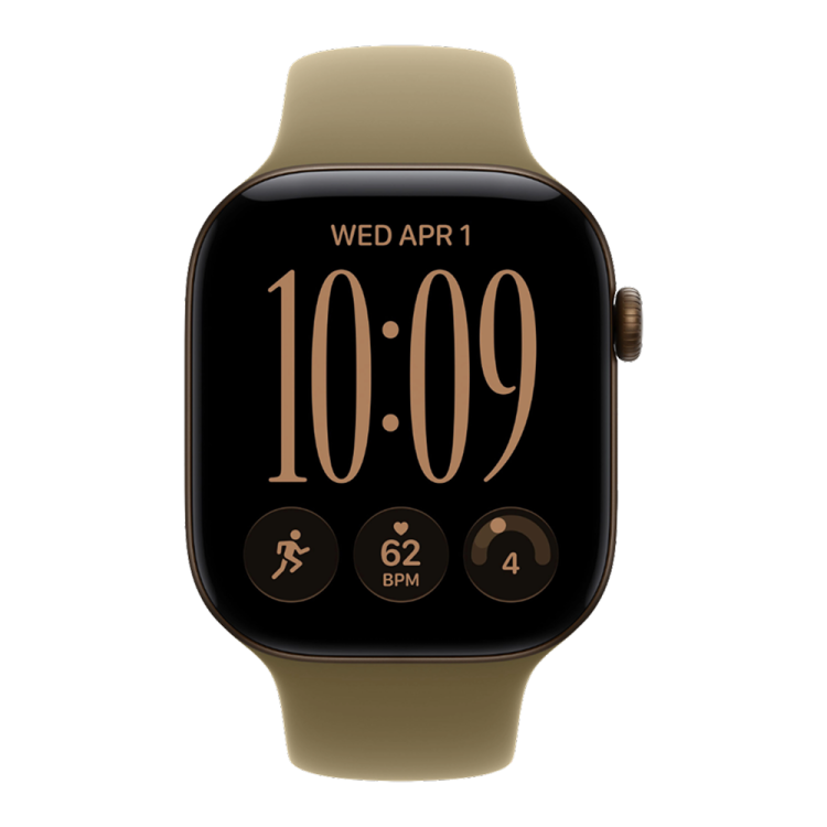 Apple Watch Series 12 GPS 42mm Dark Bronze Aluminum Case with Olive Sport Band - M/L