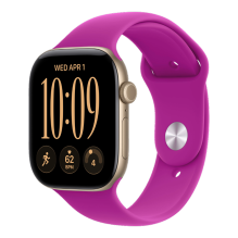 Apple Watch Series 12 GPS 42mm Light Gold Aluminum Case with Magenta Sport Band - S/M