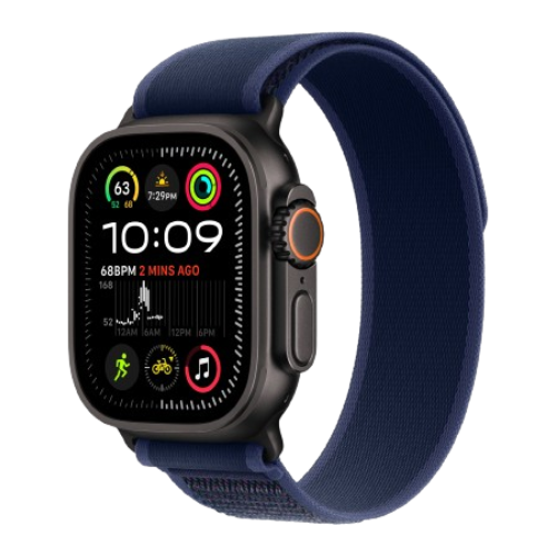Apple Watch Ultra 2 49mm Black Titanium Case with Blue Trail Loop S/M 2024 (MYTJ3/ MYQ73)
