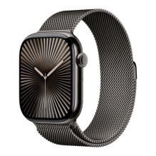 Apple Watch Series 10 46mm Slate Titanium Case with Slate Milanese Loop M/L (MWYW3)
