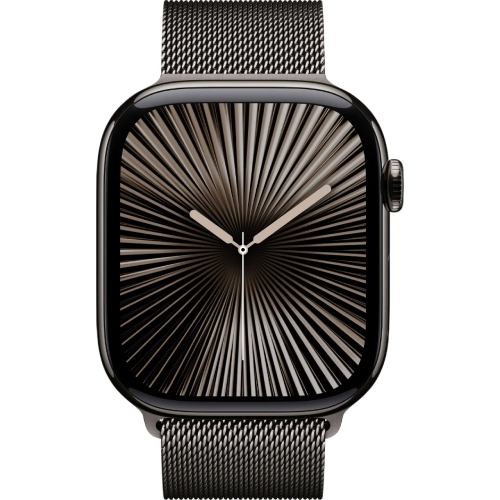 Apple Watch Series 10 46mm Slate Titanium Case with Slate Milanese Loop M/L (MWYW3)