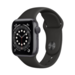 Apple Watch Series 6 40mm Space Gray Aluminum Case with Black Sport Band (MG133)