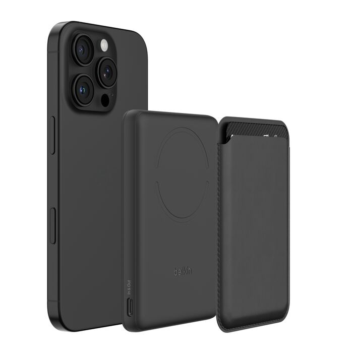 Зарядний пристрій Power Bank Belkin 5000мАh, 15W/Qi2 7.5W, Slim Magnetic Ring (Black) (BPD020HQBK)