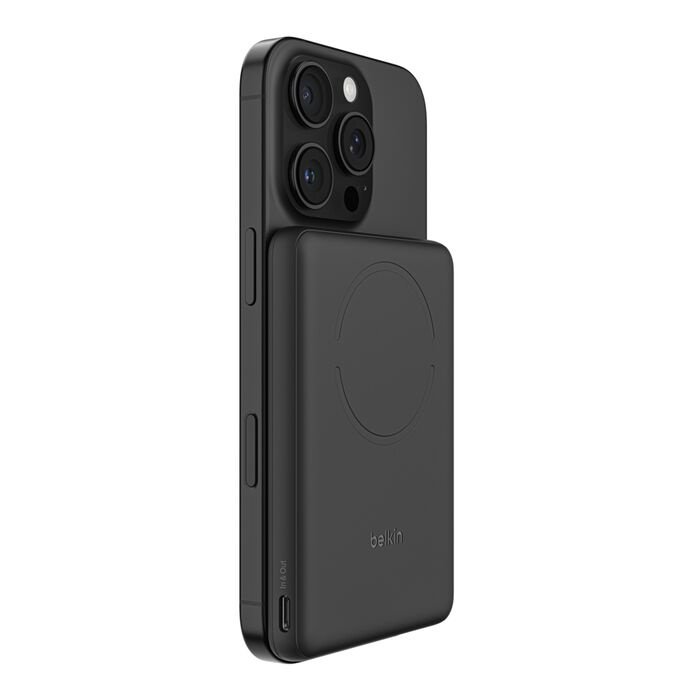 Зарядний пристрій Power Bank Belkin 5000мАh, 15W/Qi2 7.5W, Slim Magnetic Ring (Black) (BPD020HQBK)