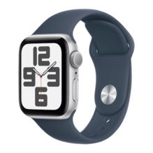 Apple Watch SE 2 2023 44mm GPS Silver Aluminum Case with Storm Blue Sport Band - S/M (MREC3) бу
