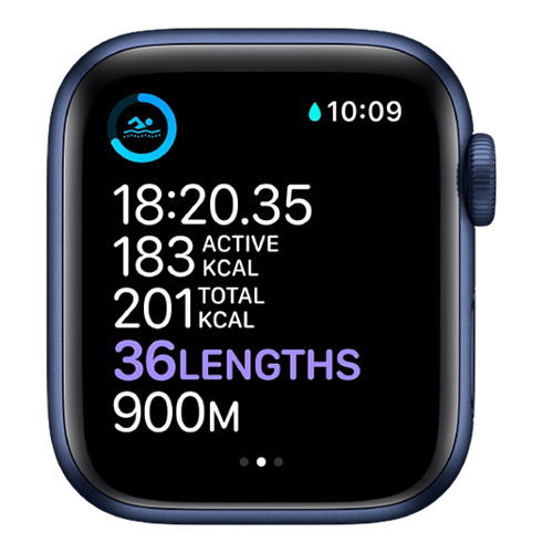 Apple Watch Series 6 44mm Blue Aluminum Case with Deep Navy Sport Band (M00J3) Open Box