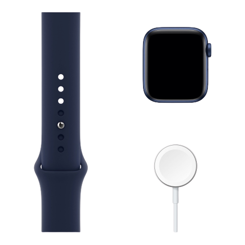 Apple Watch Series 6 44mm Blue Aluminum Case with Deep Navy Sport Band (M00J3) Open Box