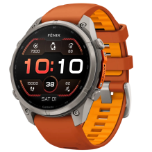 Garmin Fenix 9 Pro 47mm AMOLED Sapphire Titanium with Autumn Orange/Spark Orange Silicone Band (010-04336-05/06)