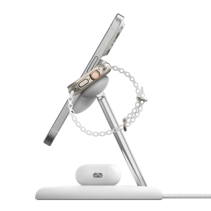 Беспроводная зарядка Belkin 3в1 Magnetic Qi2 15Вт White (WIZ023VFWH)