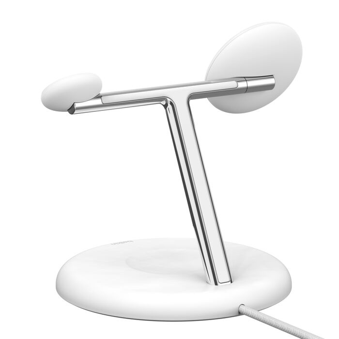 Беспроводная зарядка Belkin 3в1 Magnetic Qi2 15Вт White (WIZ023VFWH)