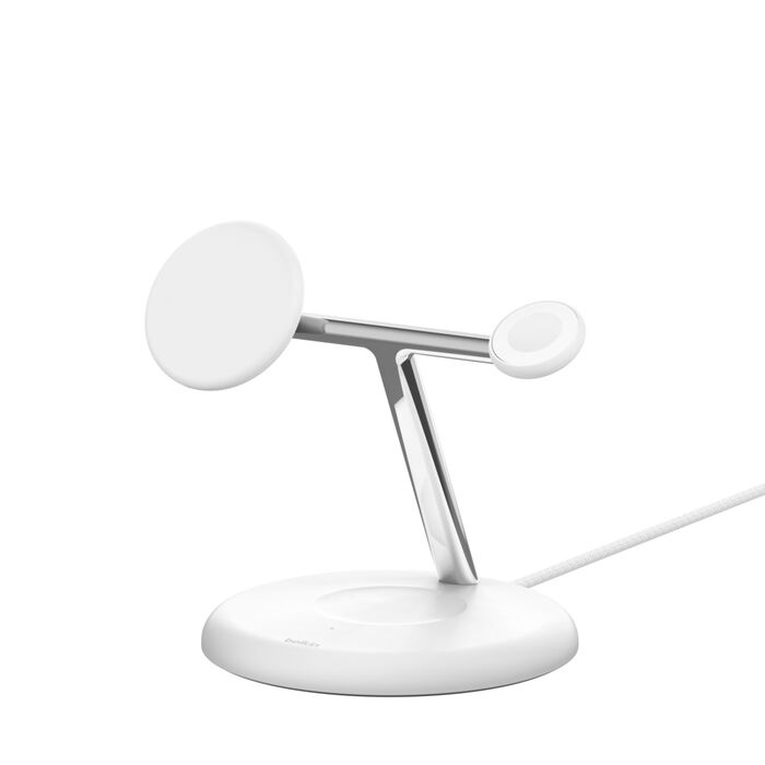 Беспроводная зарядка Belkin 3в1 Magnetic Qi2 15Вт White (WIZ023VFWH)