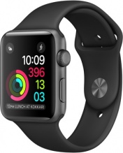 Apple Watch 38mm Series 1 Space Gray Aluminum Case with Black Sport Band (MP022)