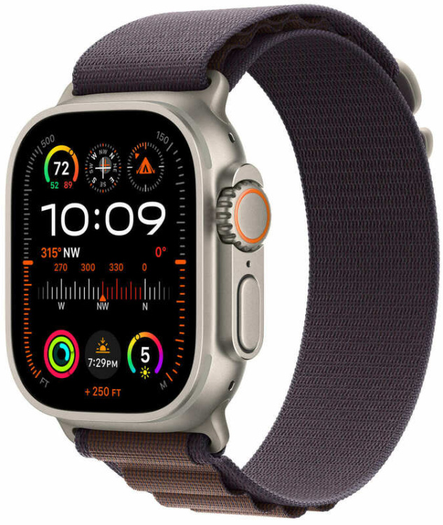 Apple Watch Ultra 2 49mm Titanium Case with Indigo Alpine Loop (Large) (MREW3) бу