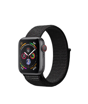 Apple Watch Series 4 GPS + Cellular 40mm Space Gray Aluminum Case with Black Sport Loop (MTUH2)