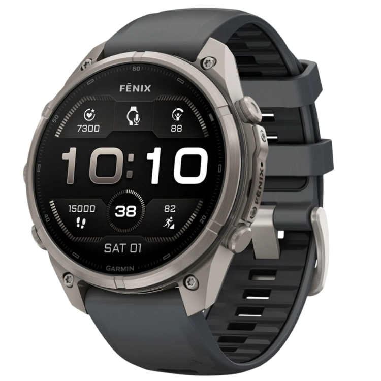 Garmin Fenix 9 Pro 47mm AMOLED Sapphire Titanium with Graphite/Black Silicone Band (010-04336-25/26)