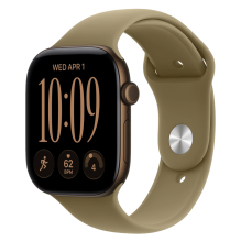 Apple Watch Series 12 GPS 46mm Dark Bronze Aluminum Case with Olive Sport Band - S/M  