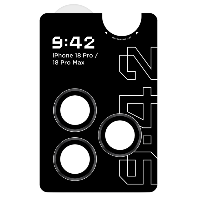 Захисне скло 9:42 для камери iPhone 18 Pro/18 Pro Max (Black)