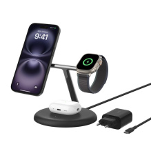 Безпровідна зарядка Belkin 3в1 Magnetic Qi2 15Вт Black (WIZ023VFBK)