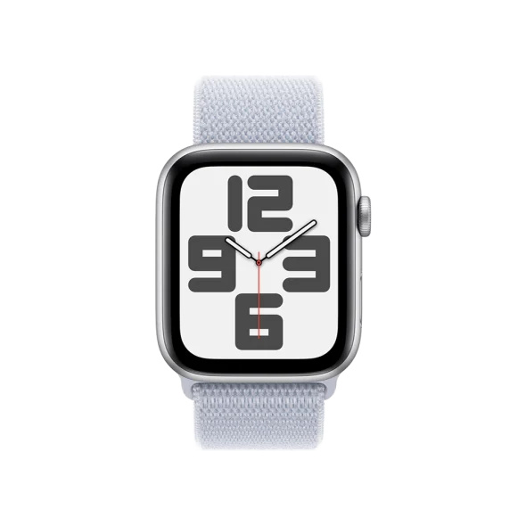 Apple Watch SE 2 GPS 44mm Silver Aluminium Case w. Blue Cloud Sport Loop (MXET3)