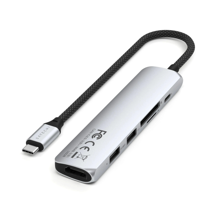 Адаптер Satechi 6-in-1 USB-C Slim Multiport Adapter 4K (ST-P6SM) Адаптер Satechi 6-in-1 USB-C Slim Multiport Adapter 4K (ST-P6SM)