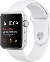 Apple Watch 38mm Series 1 Silver Aluminum Case with White Sport Band (MNNG2)