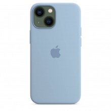 Silicone Case with MagSafe and Animation для iPhone 13 (FoxConn) (Blue Fog)