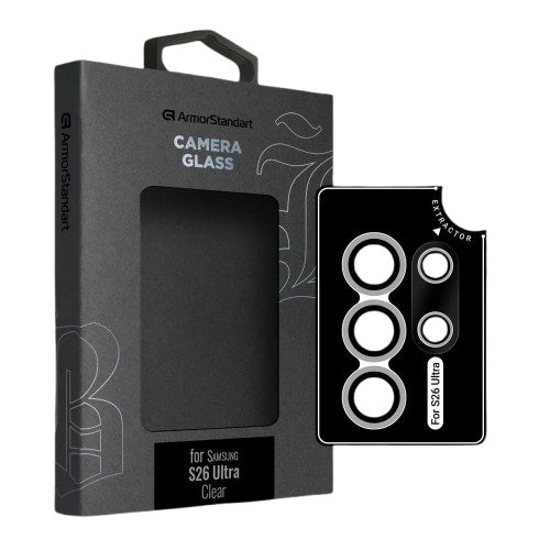 Захисне скло для камери ArmorStandart Supreme Black Icon для Samsung S26 Ultra (Clear)