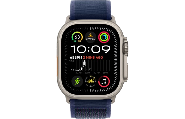 Apple Watch Ultra 2 49mm Natural Titanium Case with Blue/Trail Loop M/L 2024 (MX4L3)