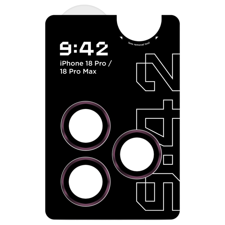 Захисне скло 9:42 для камери iPhone 18 Pro/18 Pro Max (Burgundy)