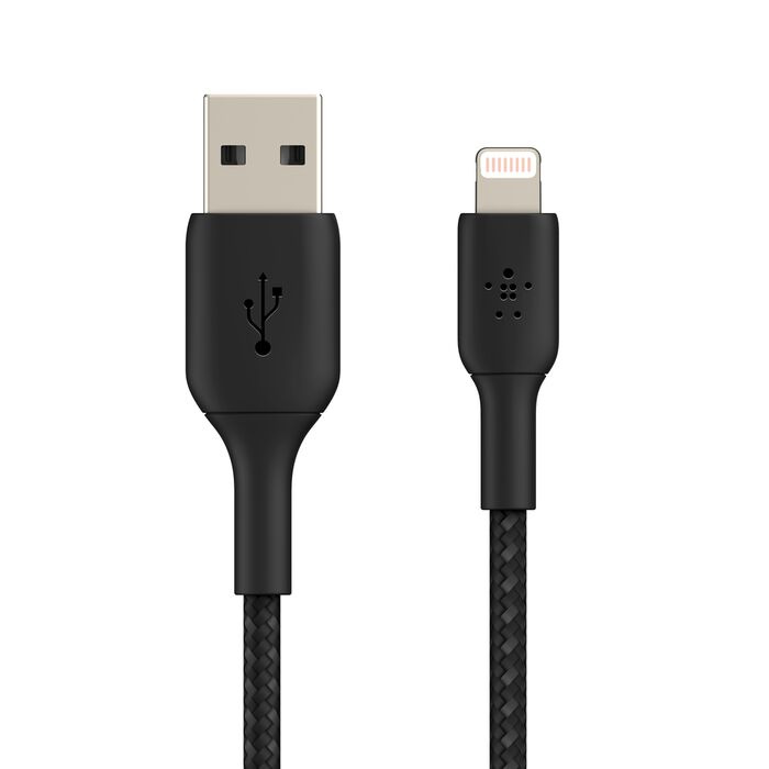 Кабель Belkin Braided Lightning 1m Black (CAA002BT1MBK)