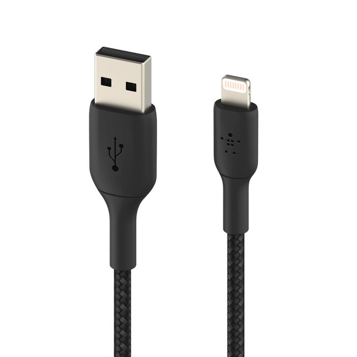 Кабель Belkin Braided Lightning 1m Black (CAA002BT1MBK)