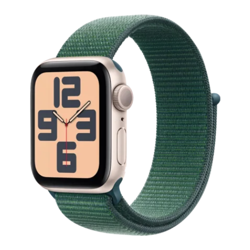 Apple Watch SE 2 GPS 44mm Starlight Aluminium Case w. Lake Green Sport Loop (MXEW3)