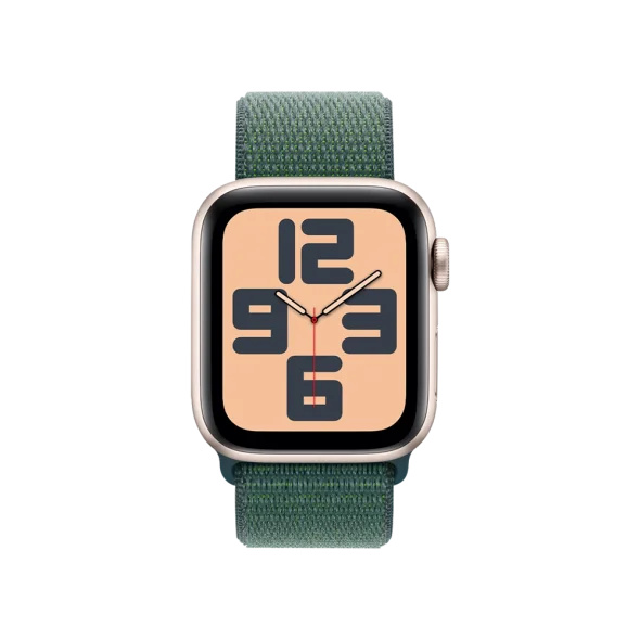 Apple Watch SE 2 GPS 44mm Starlight Aluminium Case w. Lake Green Sport Loop (MXEW3)