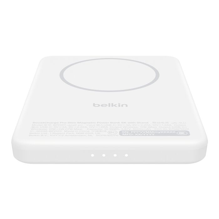 Зарядний пристрій Power Bank Belkin 5000мАh, 20W PD/Qi2 15W, Magnetic Kickstand (White) (BPD011HQWH)