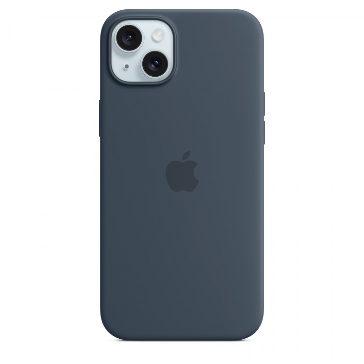 Silicone Case with MagSafe для iPhone 15 Plus (FoxConn) (Storm Blue)