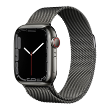 Apple Watch 7 45mm GPS+LTE Graphite Stainless Steel Case with Graphite Milanese Loop (MKJJ3/ MKL33) бу