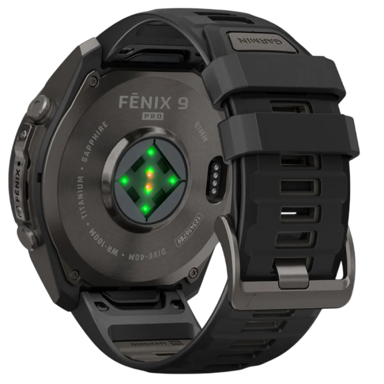 Garmin Fenix 9 Pro 51mm AMOLED Sapphire Carbon Gray DLC Titanium with Black/Pebble Gray Silicone Band (010-04337-15/16)