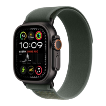 Apple Watch Ultra 2 49mm Black Titanium Case with Green Trail Loop S/M 2024 (MYTJ3/ MYQ33)