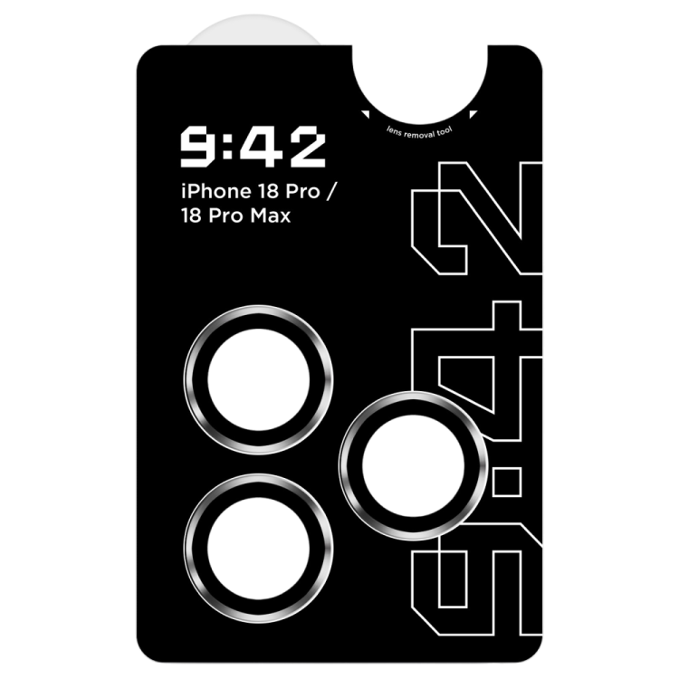 Захисне скло 9:42 для камери iPhone 18 Pro/18 Pro Max (Silver)