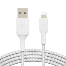 Кабель Belkin Braided Lightning 1m White (CAA002BT1MWH)