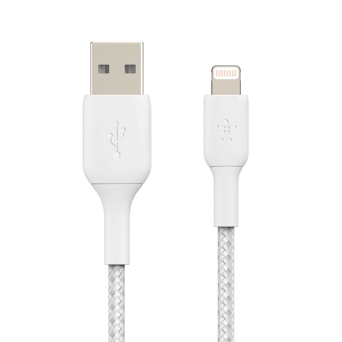 Кабель Belkin Braided Lightning 1m White (CAA002BT1MWH)