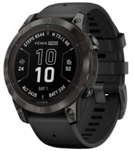 Garmin Fenix 7 Pro Sapphire Solar Carbon Gray DLC Titanium with Black Band (010-02777-10/11)