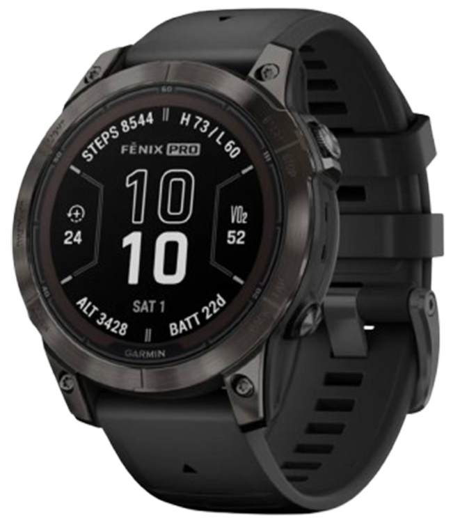 Garmin Fenix 7 Pro Sapphire Solar Carbon Gray DLC Titanium with Black Band (010-02777-10/11)