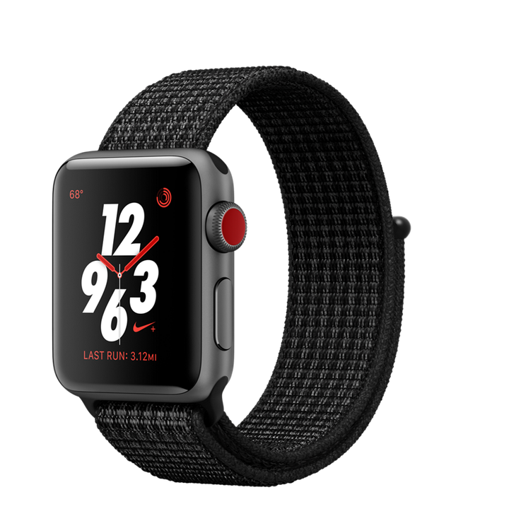 Space gray aluminum case with black nike sport loop shop