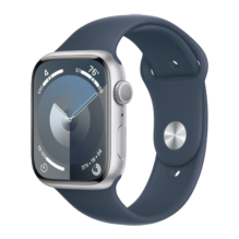 Apple Watch Series 9 41mm GPS Silver Aluminum Case with Storm Blue Sport Band (S/M) MR903