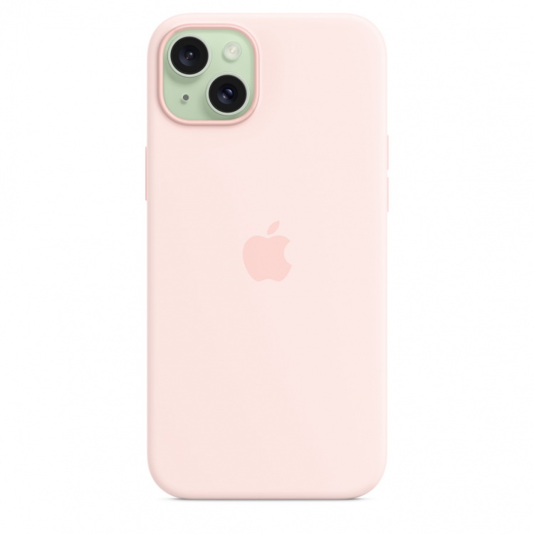Silicone Case with MagSafe для iPhone 15 Plus (FoxConn) (Light Pink)