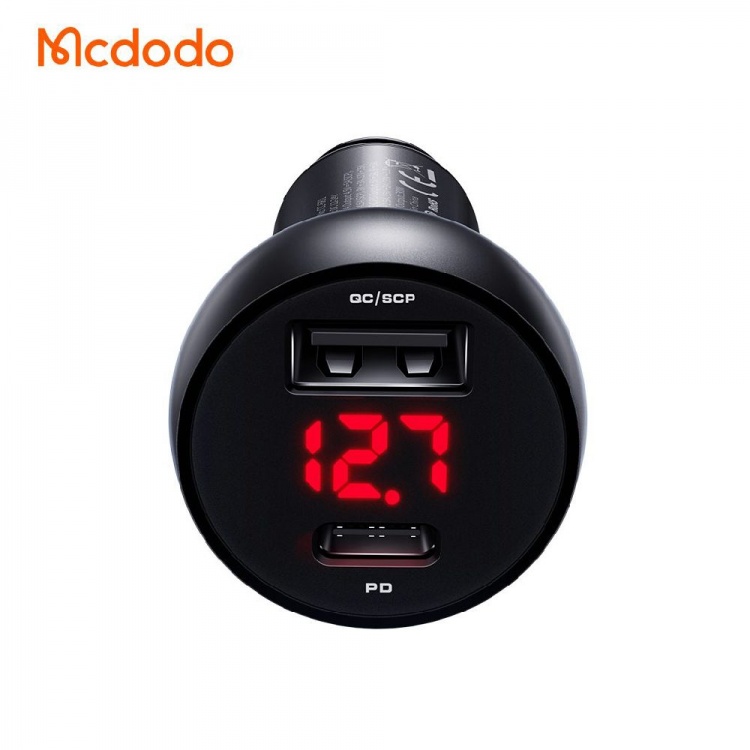 Прикурювач McDodo USB + USB-C 30w with Digital Display Mushrooms Series (Black)