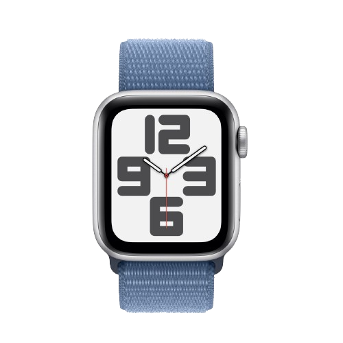 Apple Watch SE 2 40mm GPS Silver Aluminum Case with Winter Blue Sport Loop (MRE33)