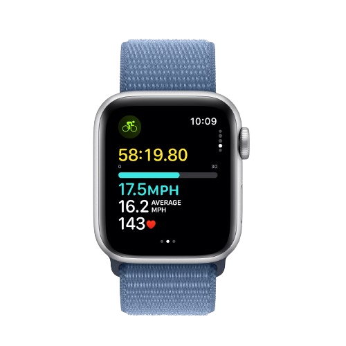 Apple Watch SE 2 40mm GPS Silver Aluminum Case with Winter Blue Sport Loop (MRE33)